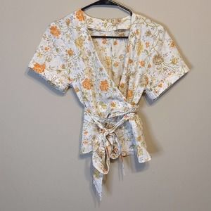 Handmade Floral Wrap Blouse